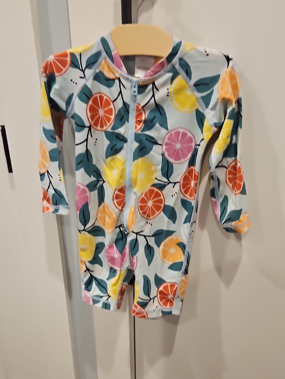 Hanna Andersson Citrus Fruit Zip-Front Rashguard - Orange Yellow Pink Green Blue